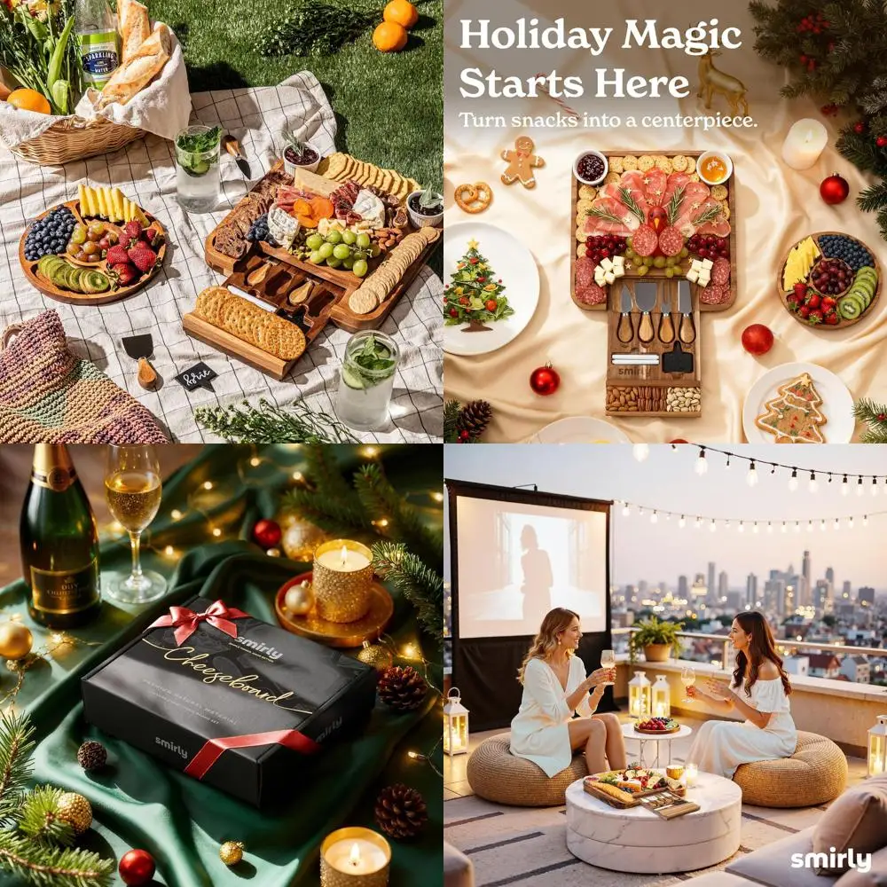 

Elegant Acacia Wood Cheese Board Set - Perfect for Housewarming, Weddings, and Birthdays