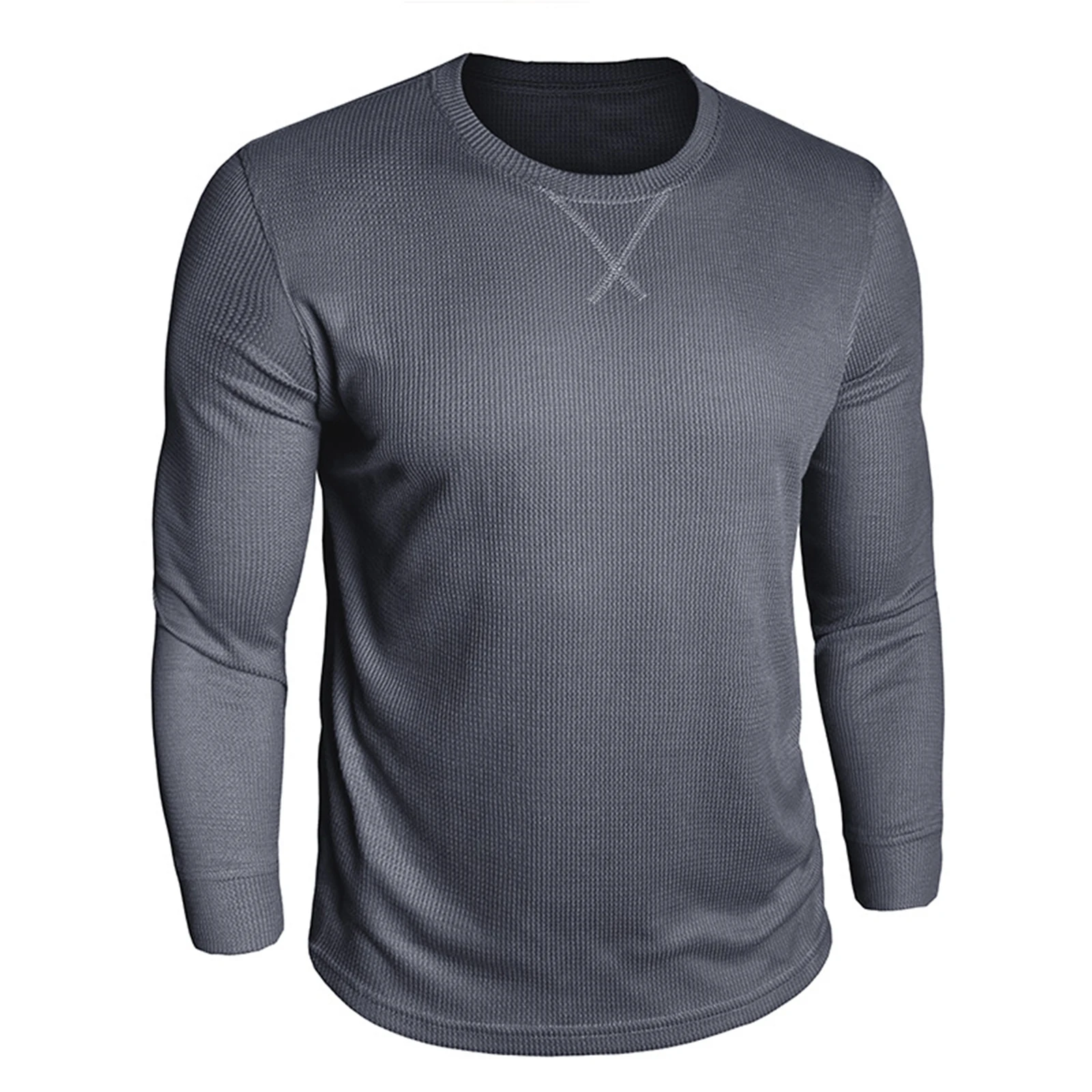 

Male Lightweight Plain Color Basic Elastic Sports Traniing Long Sleeve Top Fashion Soft and Comfortable Base Layer T-Shirt