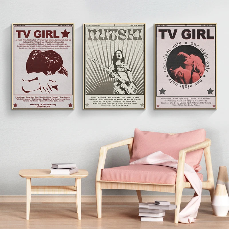 Tv Girl French Exit Lovers Rock Poster Aesthetic Music Album Mitski Vintage Canvas Posters Home Decoration Wall Art Room Decor