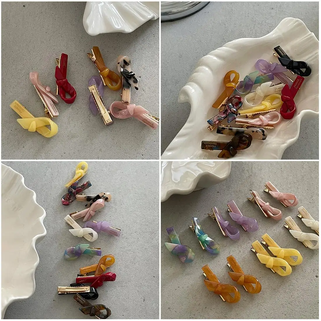 

1PC Sweet 3D Acetic Acid Butterfly Knot One-word Hair Clip Bow Knot Colorful Duckbill Clip For Women Girl Hair Accessories