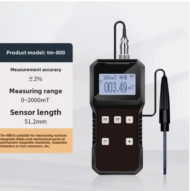 TM-800 Gauss meter, magnetic field tester, handheld high-precision magnetic force detector