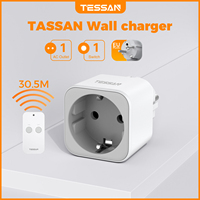 TESSAN 2300W Wireless Remote Controlled Plug Programmable Socket with Magnetic Remote Control EU Plug Adapter for Household
