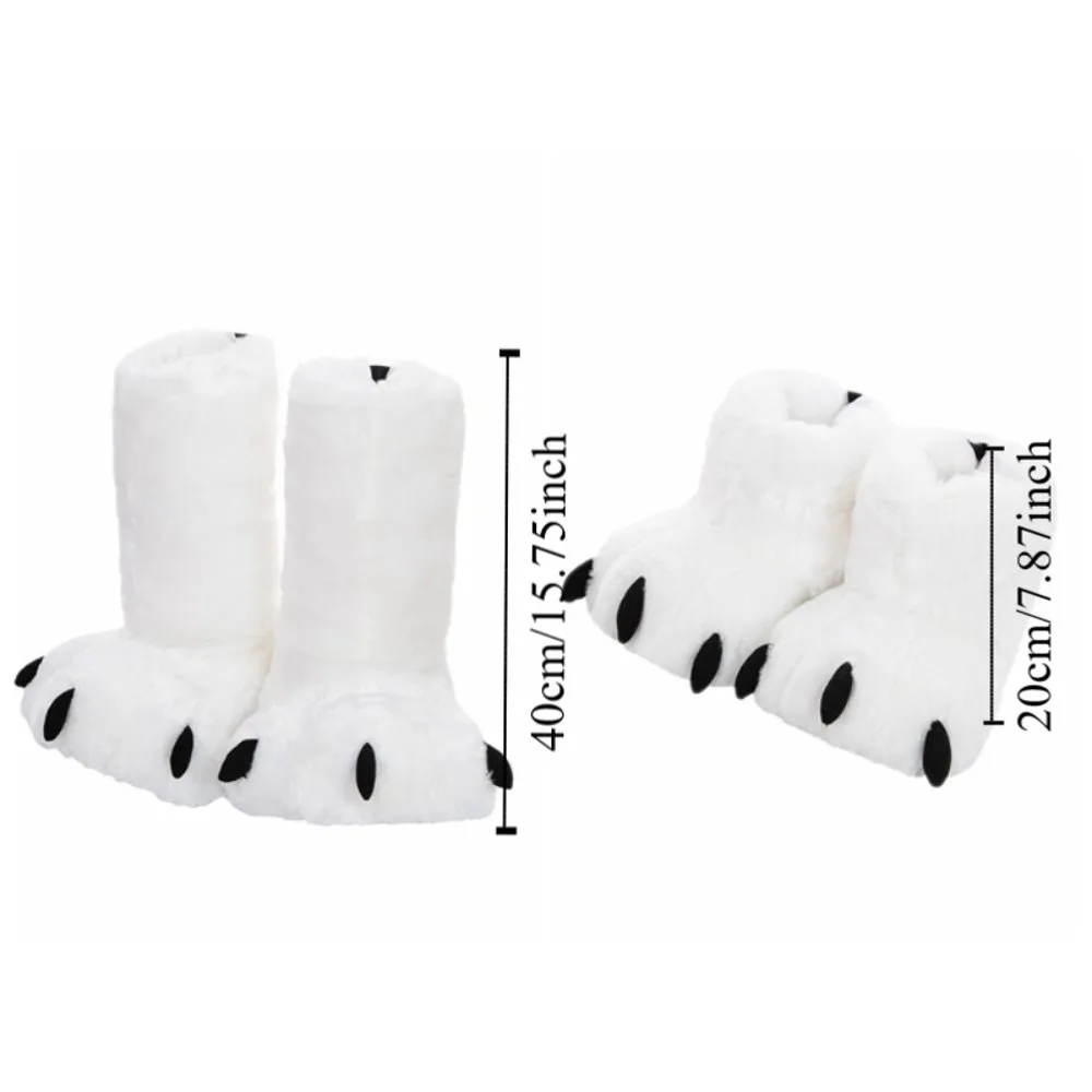Chaussures d'hiver pour la maison, bottes de Costume de Cosplay de dessin animé, en fourrure, grande griffe de bête en peluche, épaisses, accessoires de Cosplay exagérés, chaussures de Club