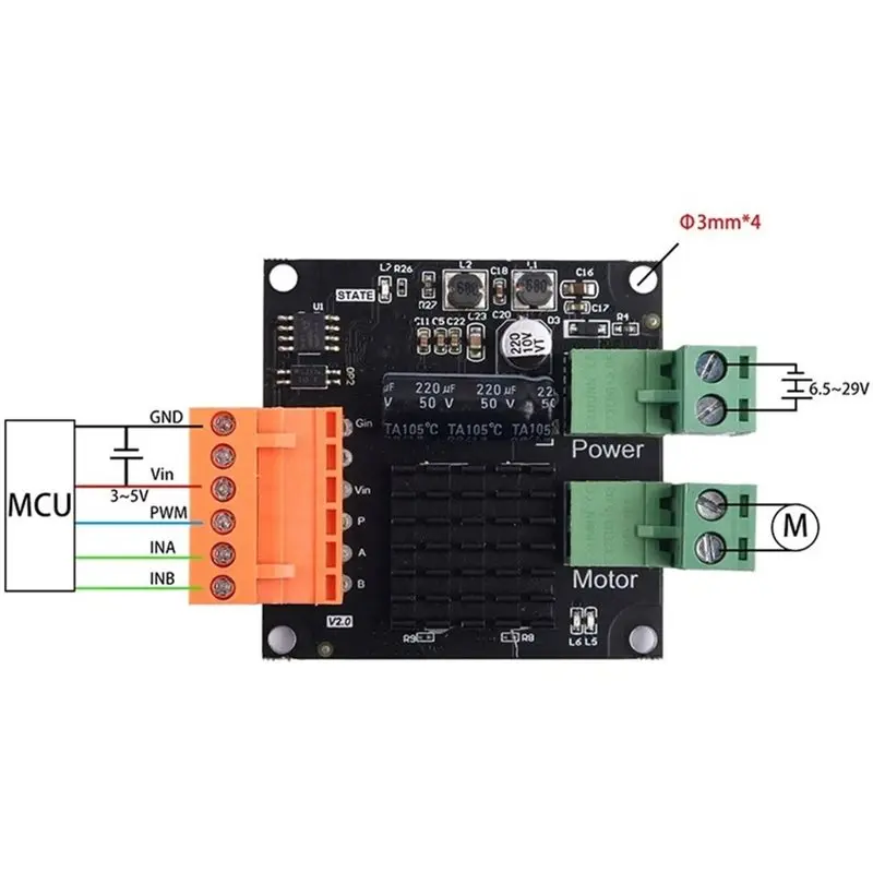 SHGO-12/24V 16A DC Motor Driver Module, H-Bridge PWM Isolated