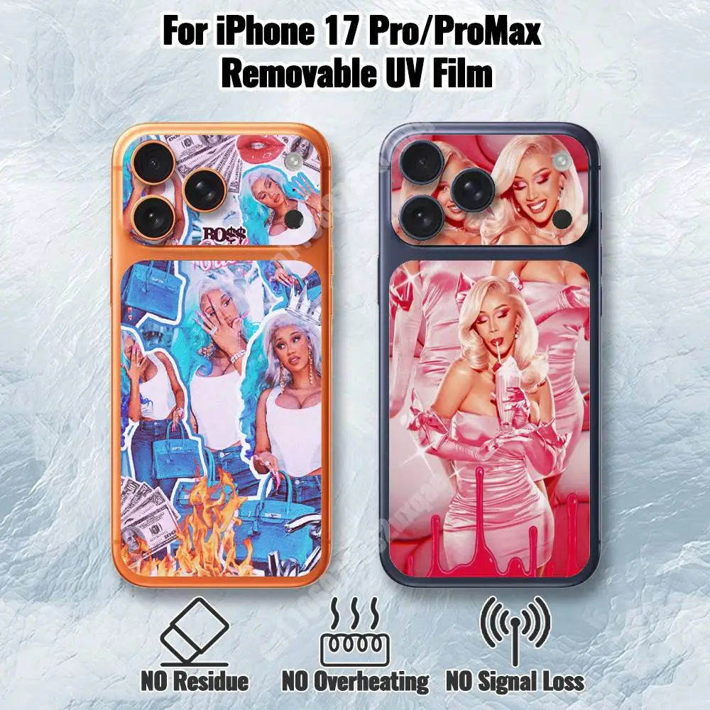 

Rap Queen C-Cardi Belcalis-S Removable UV Film for iPhone 17 Pro 17 ProMax Back Cover