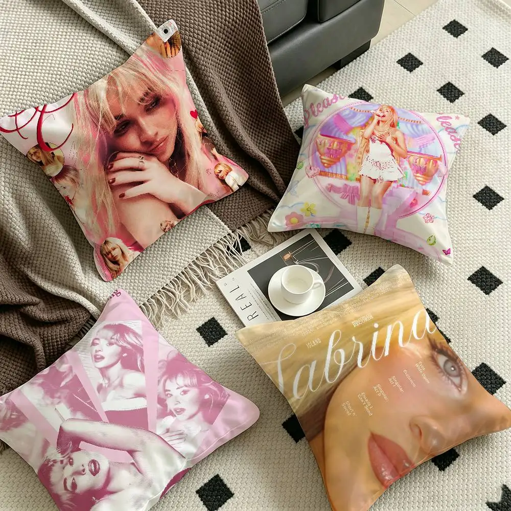 Singer Sabrina Carpenter Portrait Pillow Gift Home Office Decoration Bedroom Sofa Car Cushion Cover case 45x45