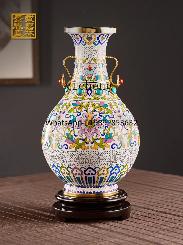 ABB Dai Jialin Cloisonne auspicious vase home decoration ornament living room office high-end business Chinese gifts