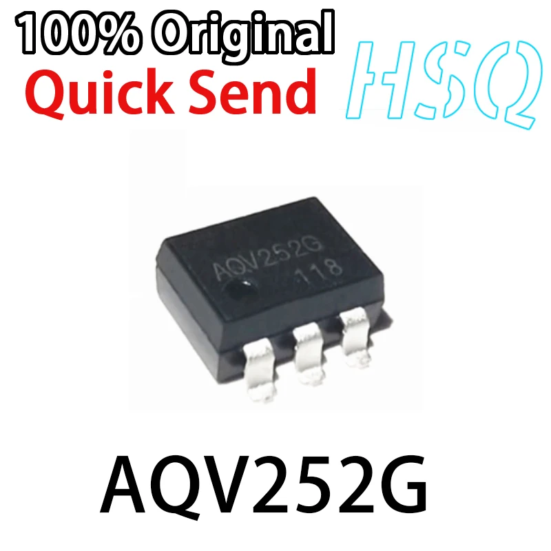 

5PCS Original AQV252G SOP-6 Patch with High Current Load Normally on 60V Relay Photocouple AQV252