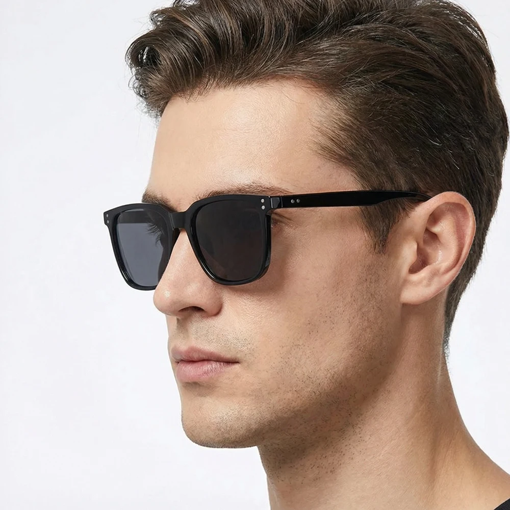 Trendy Platz Polarisierte Sonnenbrille Männer Frauen Luxus Niet Männliche Sonnenbrille Mode Im Freien Anti Glare Driving Shades UV400 – Detail 2