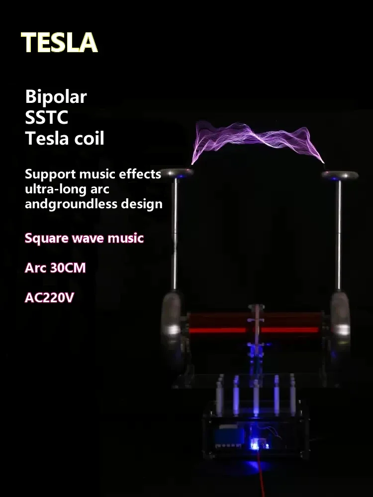 New Music Tesla Coil Bipolar SSTC Artificial Lightning Magnetic Storm Coil Finished Product Cool High-Tech Toy