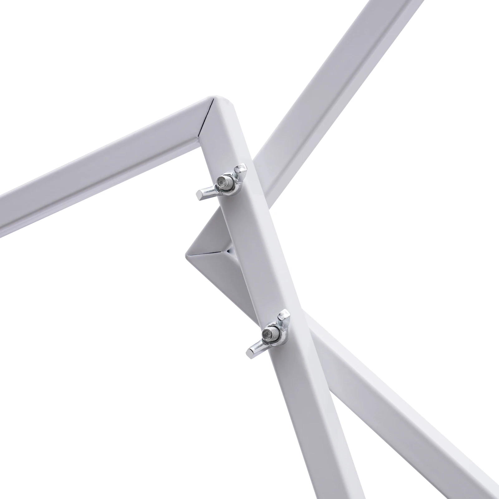 حامل زهور على شكل قوس زفاف معدني أبيض مكون من 4 طبقات، إطار بالون مربع بارتفاع 6.27 قدم مع قاعدة حديدية لتزيين خلفية الصورة #6