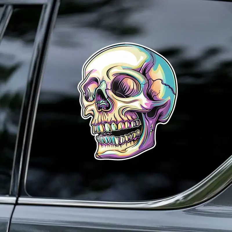 

Colorful Skull Car Sticker Vinyl Decal Waterproof Rear Window Motorcycle Camper Bumper Truck Laptop Decoration SH1098