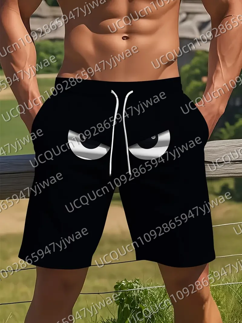 

Men's Cartoon bird eyes Print Beach Shorts Casual Unisex Gym Fitness Men's Summer Women Shorts Sport Beach Shorts