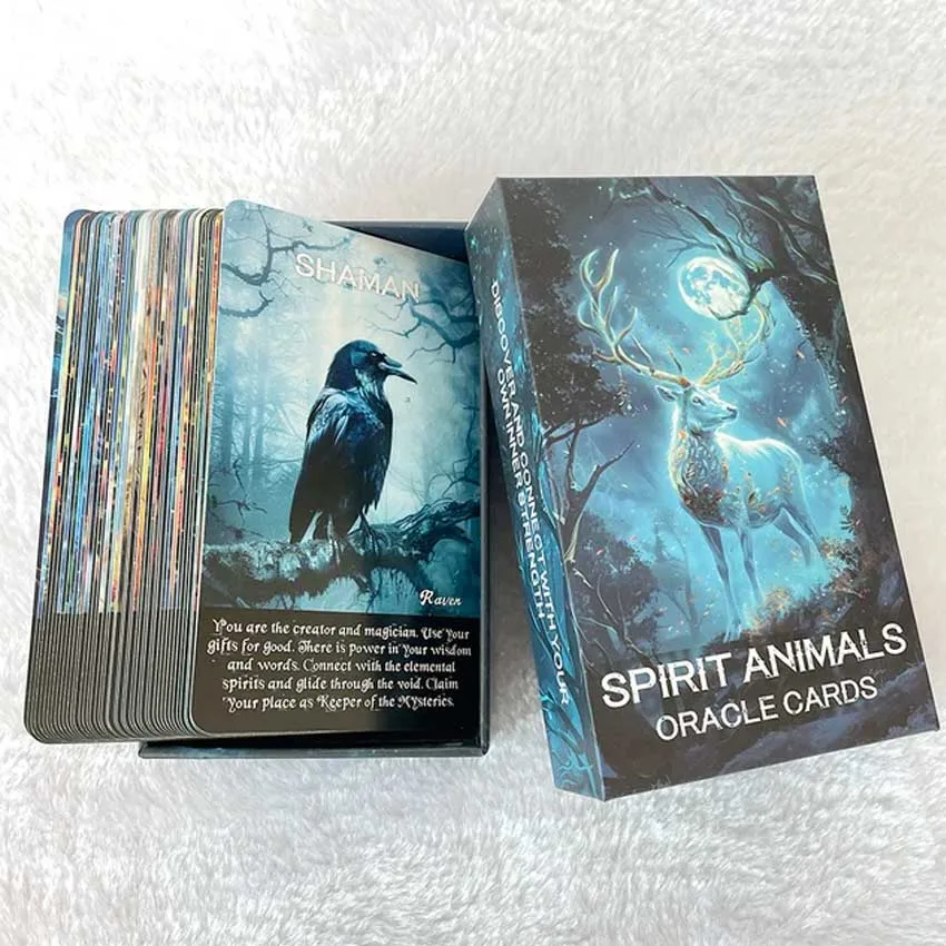 Spirit Animals Oracle Cards, Tarot Cards, Animals Message 12x7cm, 52-Cards