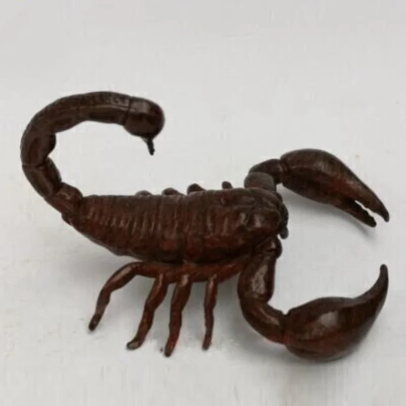 Solid Bronze Lifelike Scorpion Small Ornament Insect Figurine Desk Display Vintage Collectible Gift