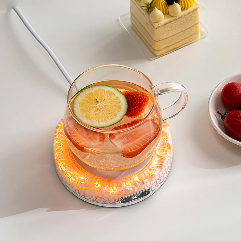 

60 Вт подогреватель чашек, подогреватель кружек в форме лавы, электрическая грелка, подогреватель подставки для молока, кофе, грелка с красочной подсветкой 110 В-220 В