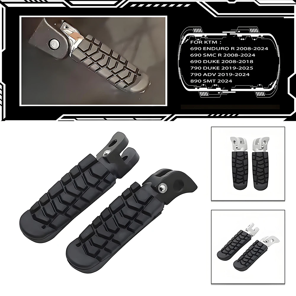 Fits Ducati 690 790 890 950 990 1050 1090 1190 Duke R ADV 1290 890ADV - Motorcycle Rear Foot Pegs, check details for the year