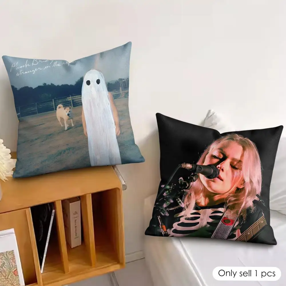 American Singer P-phoebe Bridgers Cushion Cover Wrinkle-Resistant Short Plush Pillow Case Breathable Machine-Washable