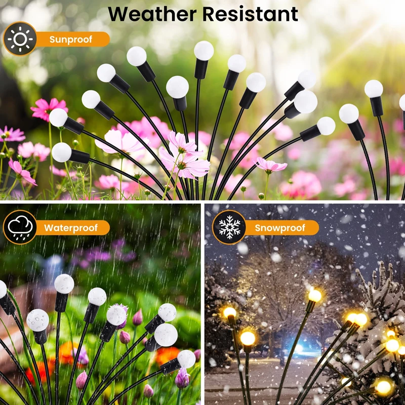 Solar Firefly Lights Outdoor Waterproof LED Solar Garden Lights for Yard Patio Landscape Outside Decorations Light