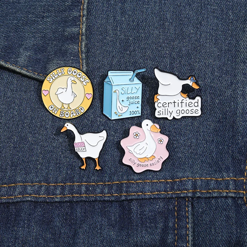 Certified Silly Goose Enamel Pins Custom Cartoon Animal Brooches Lapel Badges Funny Jewelry Gift for Kids Friends