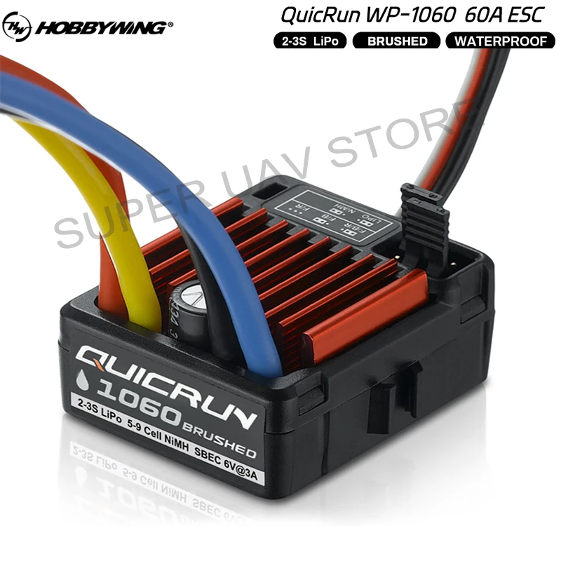 Original HobbyWing QuicRun 1060 60A Brushed Electronic Speed Controller ESC For 1:10 RC Car Waterproof For RC Car