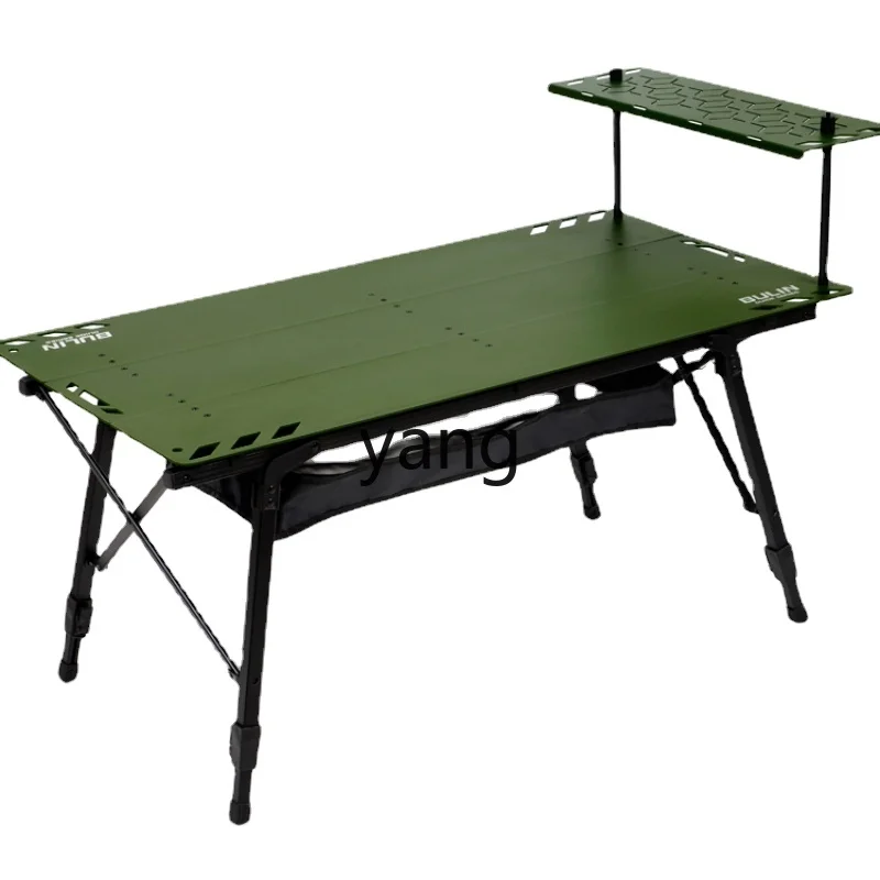 L'm'm Outdoor Thickened Aluminum Alloy Tactical Three-Piece Ultra-Light Table Leg Adjustable Camping Picnic