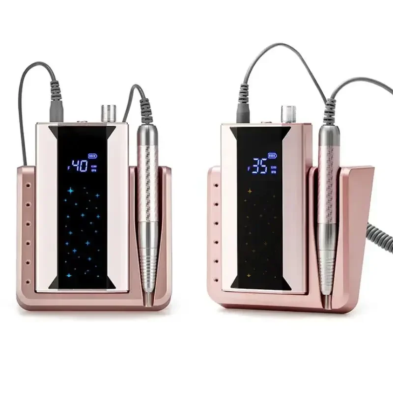 Sem escova 40000rpm elétrica máquina de broca do prego 85w lidar com manicure portátil ferramenta polimento broca do prego recarregável arte do prego