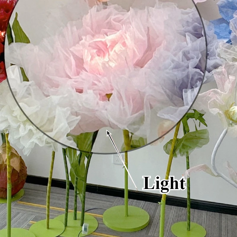 Giant Electric Openable Artificial Flowers Height-adjustable Artificial Silk Flower Wedding Decor Prop Garden Decoration Mariage