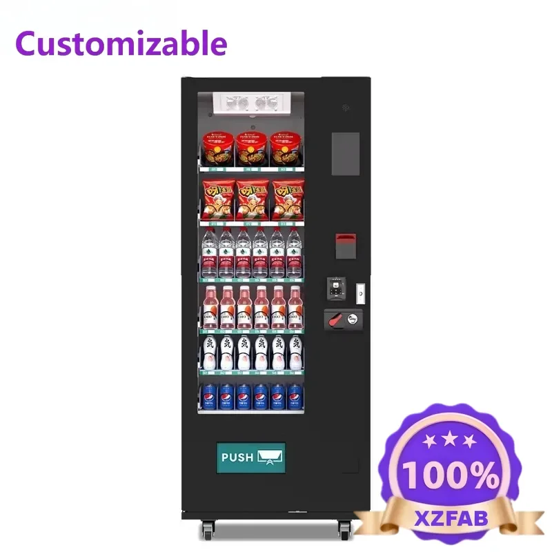 Factory Direct 2026 Smart electronic vending machine with screen touch cash payment Dvd books drinks snacks combination vending