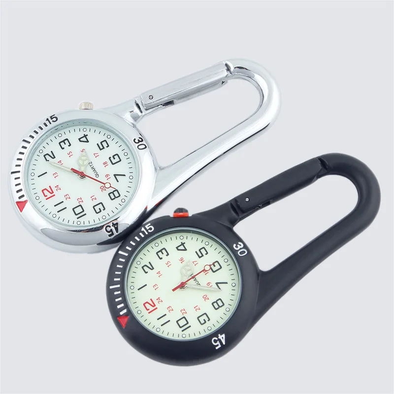 Retro Carabiner Watch Vintage Waist Watch Strong Luminous Watch Outdoor Sports Pocket Watch Lock Keychain Pocket Watch