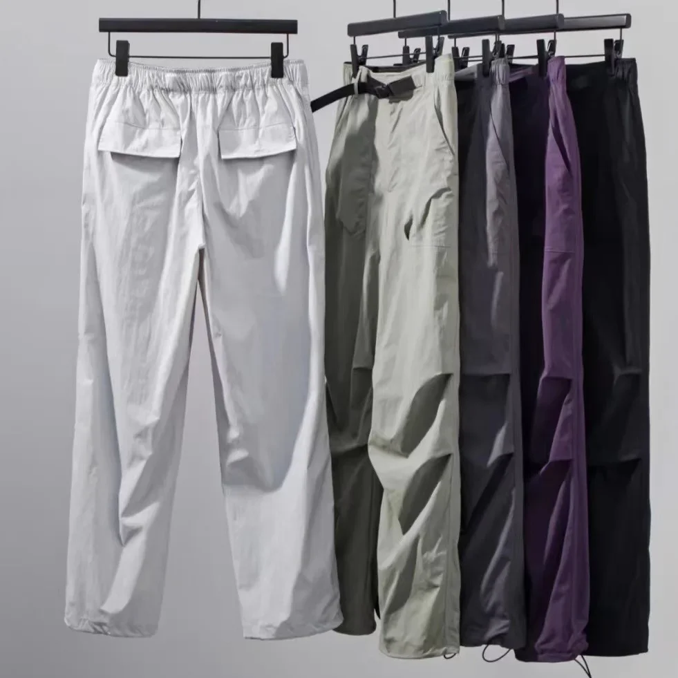 

High-quality Solid Color Outdoor Wear-resistant Long Pants, 2025 Camping Solid Color Stretch Waist Straight-leg Pants, Unisex.