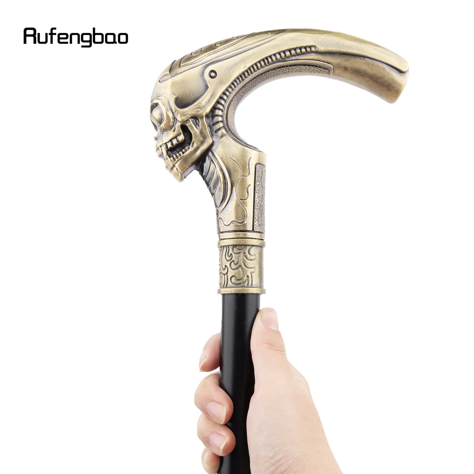 Copper Long Head Skull Fashion Walking Stick Decorative Cospaly Vintage Party Fashionable Cane Halloween Crosier 92cm view 5