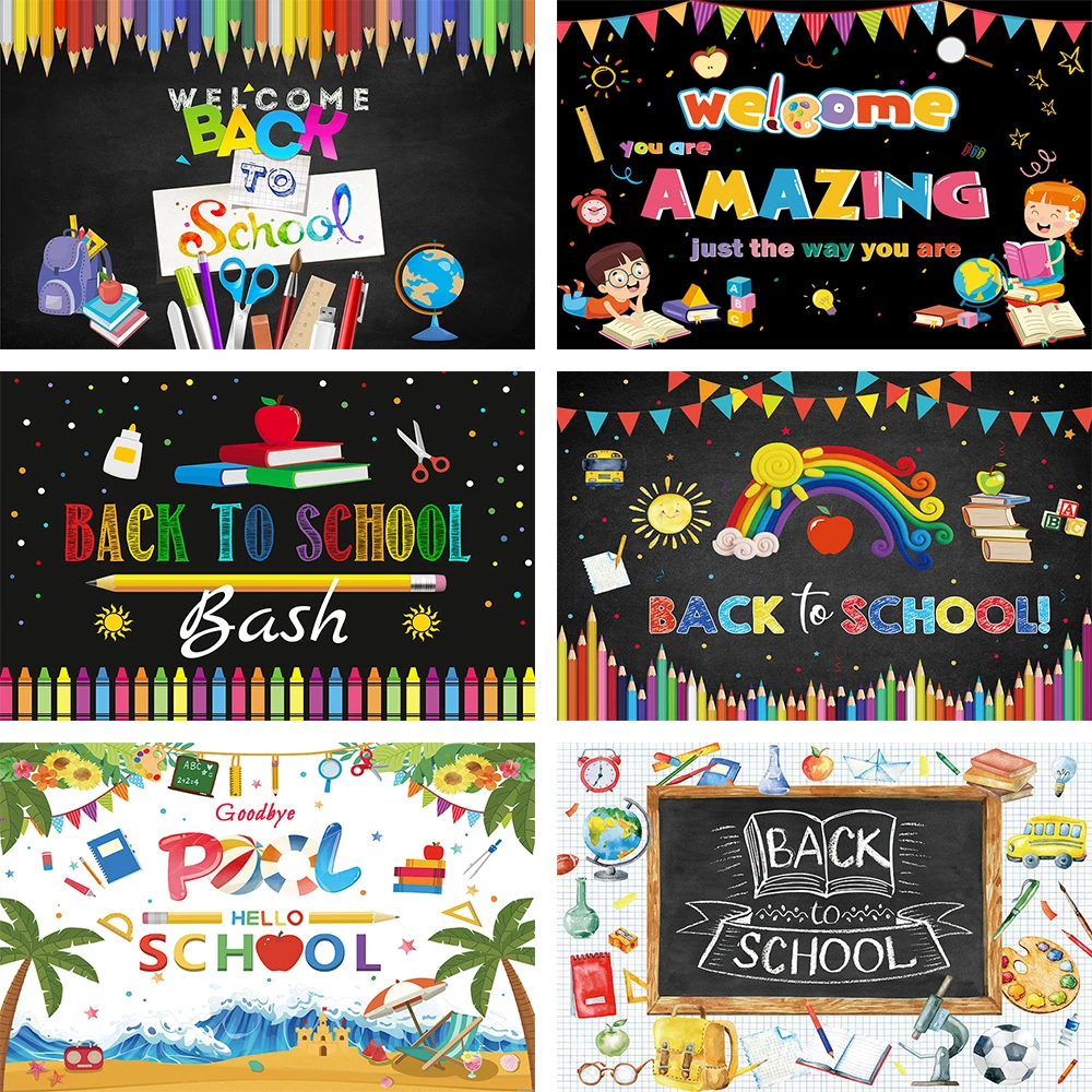 

AIBIIN Children Back To School Backdrop Term Begins Kindergarten Portrait Photography Background Decor Studio Props