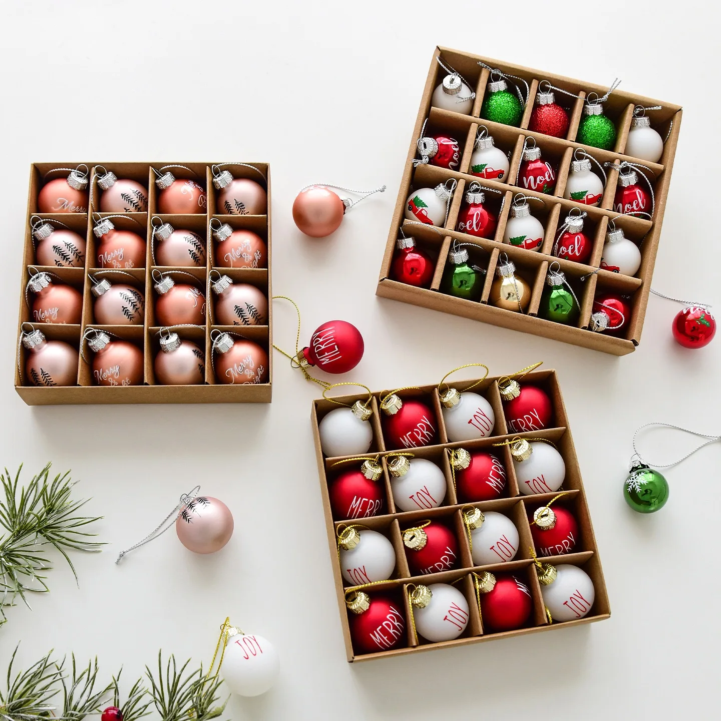 

New Foreign Trade Colorful Mini Christmas Glass Ball Pendant