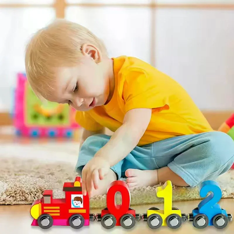 Train Set For Toddler Magnetic Digital Train Puzzle Wooden Train Set For Toddler Number Trains Learning Activities Educational