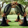 2pcs 8meter Black Polyester Tulle Draping Fabric Wedding Arches Birthday Parties & Stage Decor Christmas Halloween St. Patrick's 2 2pcs 8meter Black Polyester Tulle Draping Fabric Wedding Arches Birthday Parties & Stage Decor Christmas Halloween St. Patrick's 2