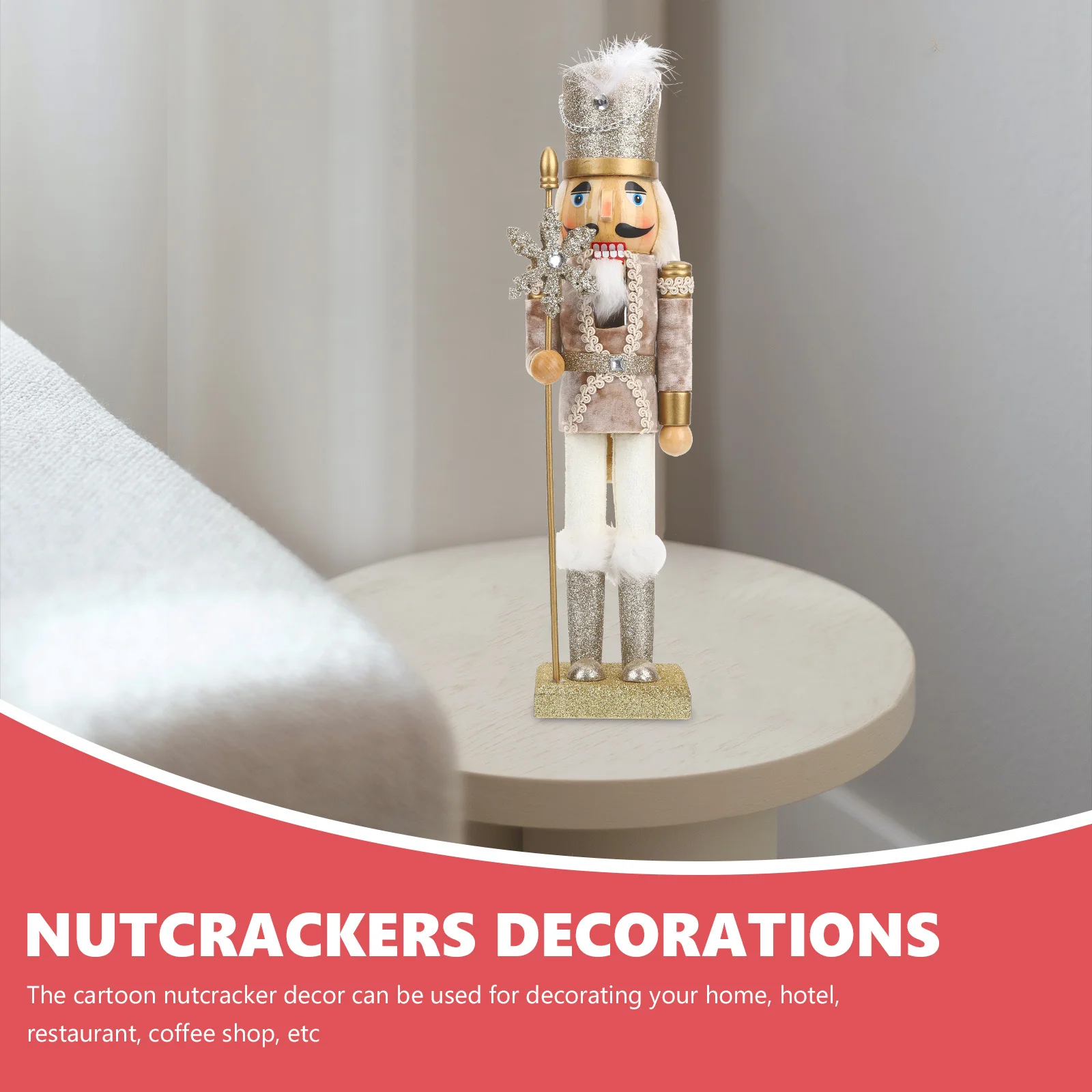 

Wooden Nutcracker Decoration Xmas Christmas Soldier Craft Home Party Decor Indoor Ornament Tall Figure Gift