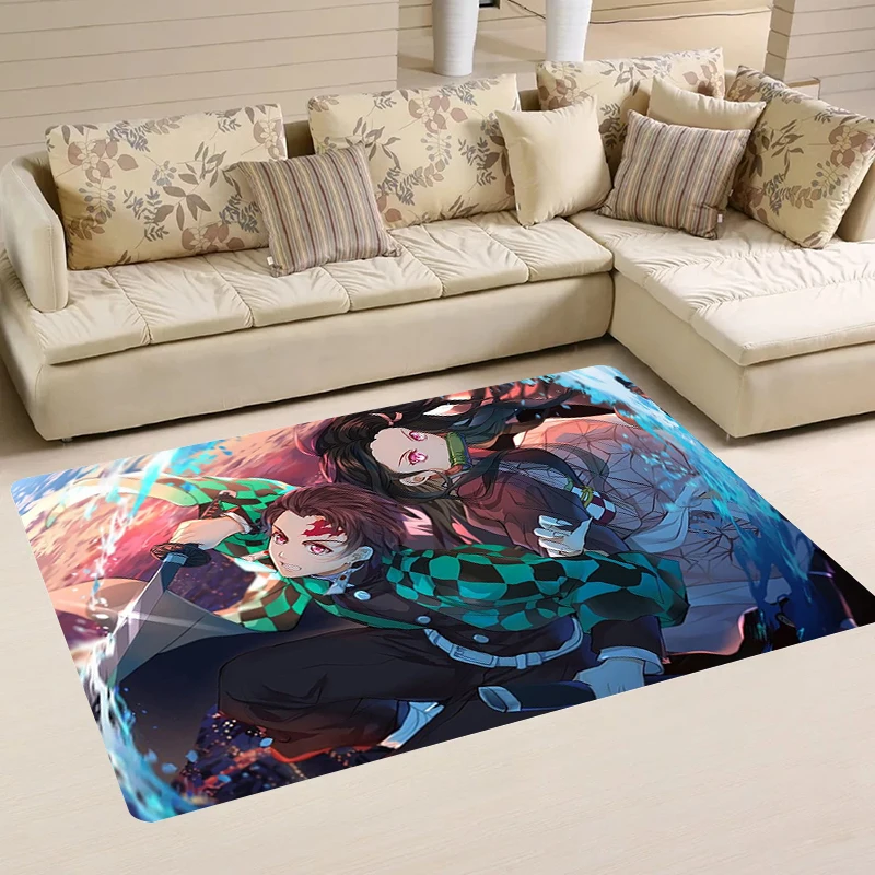 Demon Slayer Bath Mat Anime Kitchen Rug Room Mats Carpet Entrance of House Balcony Home Rugs Carpets Foot Doormat Door Bathroom