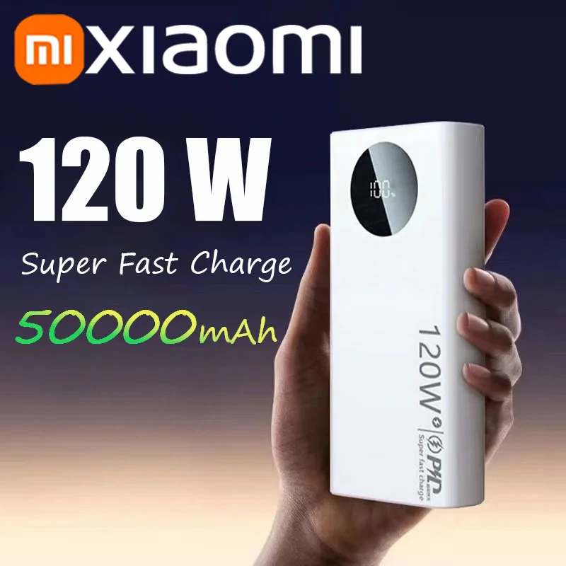 Xiaomi 50000mAh Power Bank 120W Fast Charging High-Capacity Portable Battery Charger Moblie Powerbank For iPhone Samsung Huawei