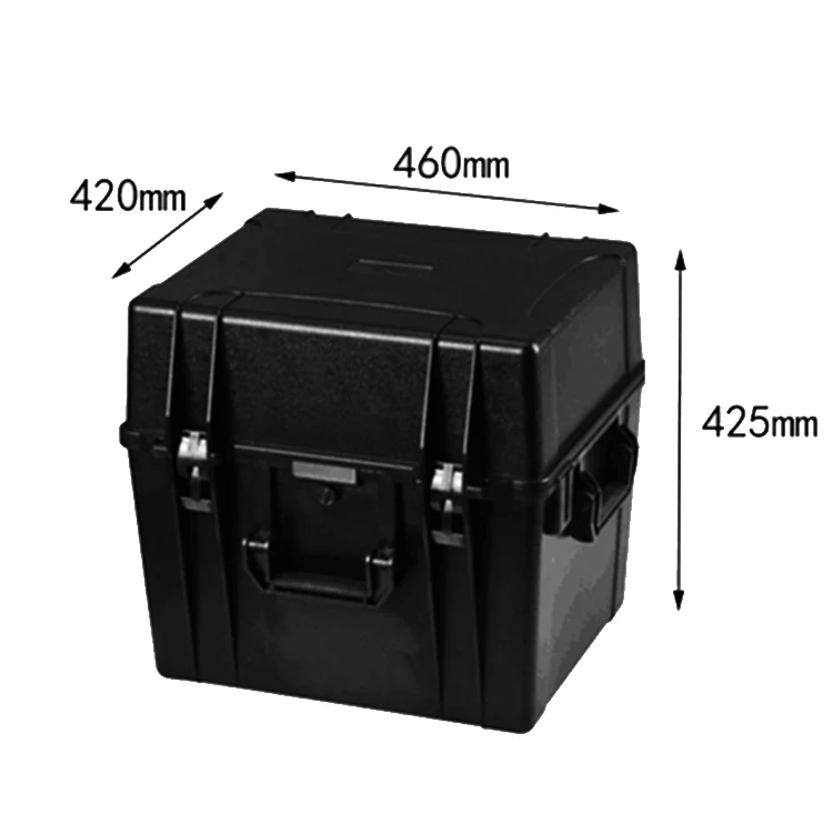 DPC086 Waterproof Rugged Black Large Plastic Tool Storage Case Toolbox 460*420*425mm