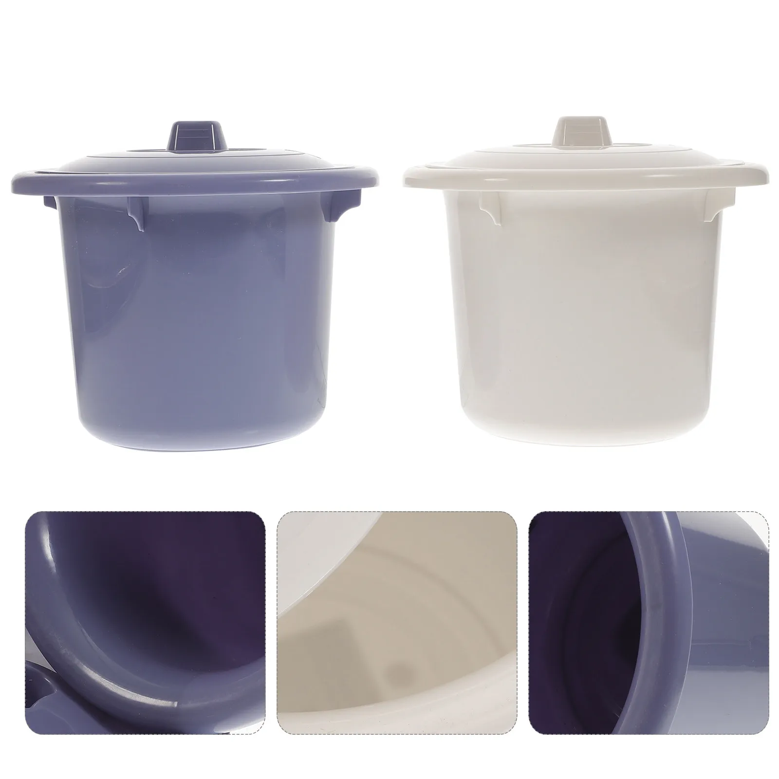 

Набор из 2-х детских портативных утолщенных пластиковых горшков для туалета с крышкой и нескользящим основанием для дома, путешествий, кемпинга, для детей и взрослых, для ночного использования