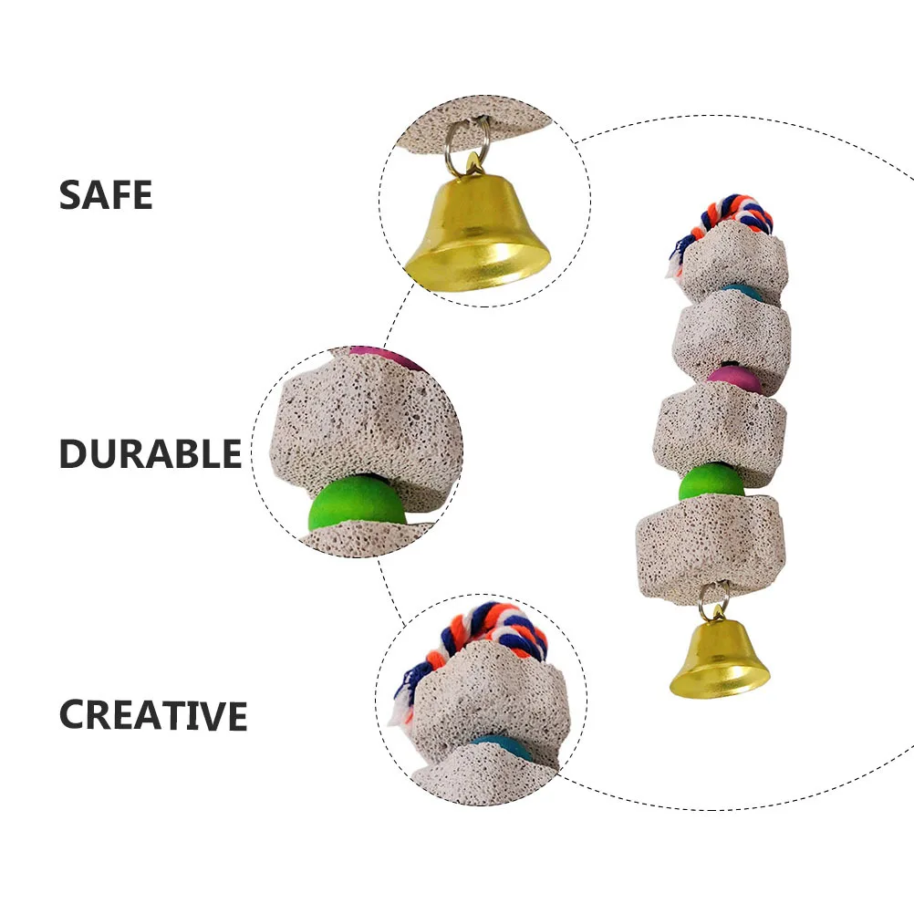 حجر مضغ معلق للببغاء قسط الطيور دائم المولي ملحق ديكور مستلزمات الحيوانات الأليفة لون عشوائي