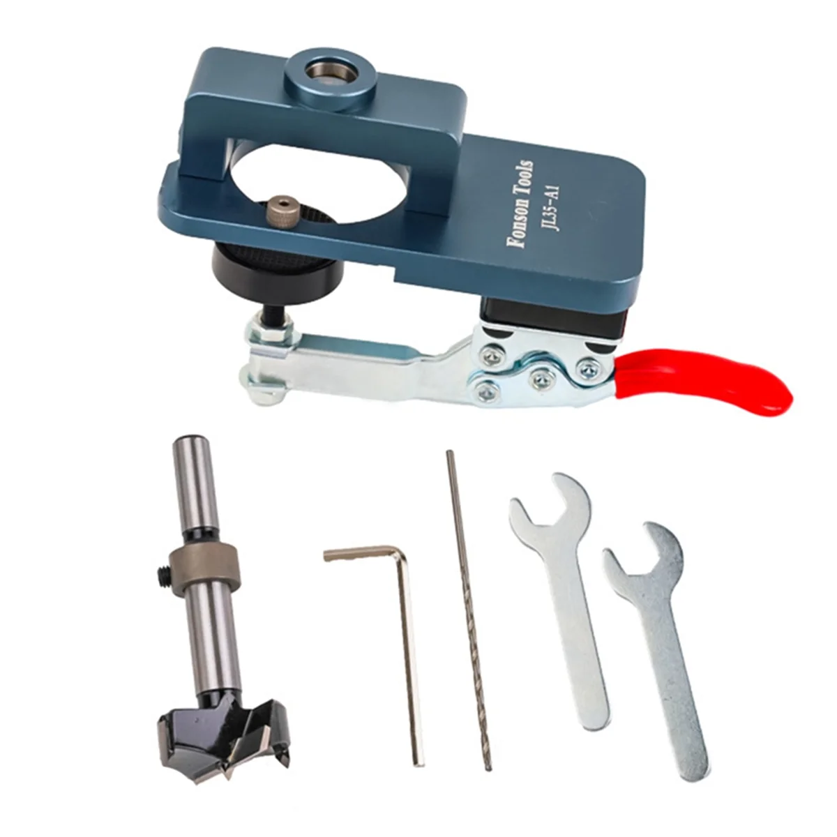 

Fonson Tools 35mm Woodworking Concealed Hinge Jig Kit Hinge Boring Jig Drilling Guide Locator for Face Frame Tools