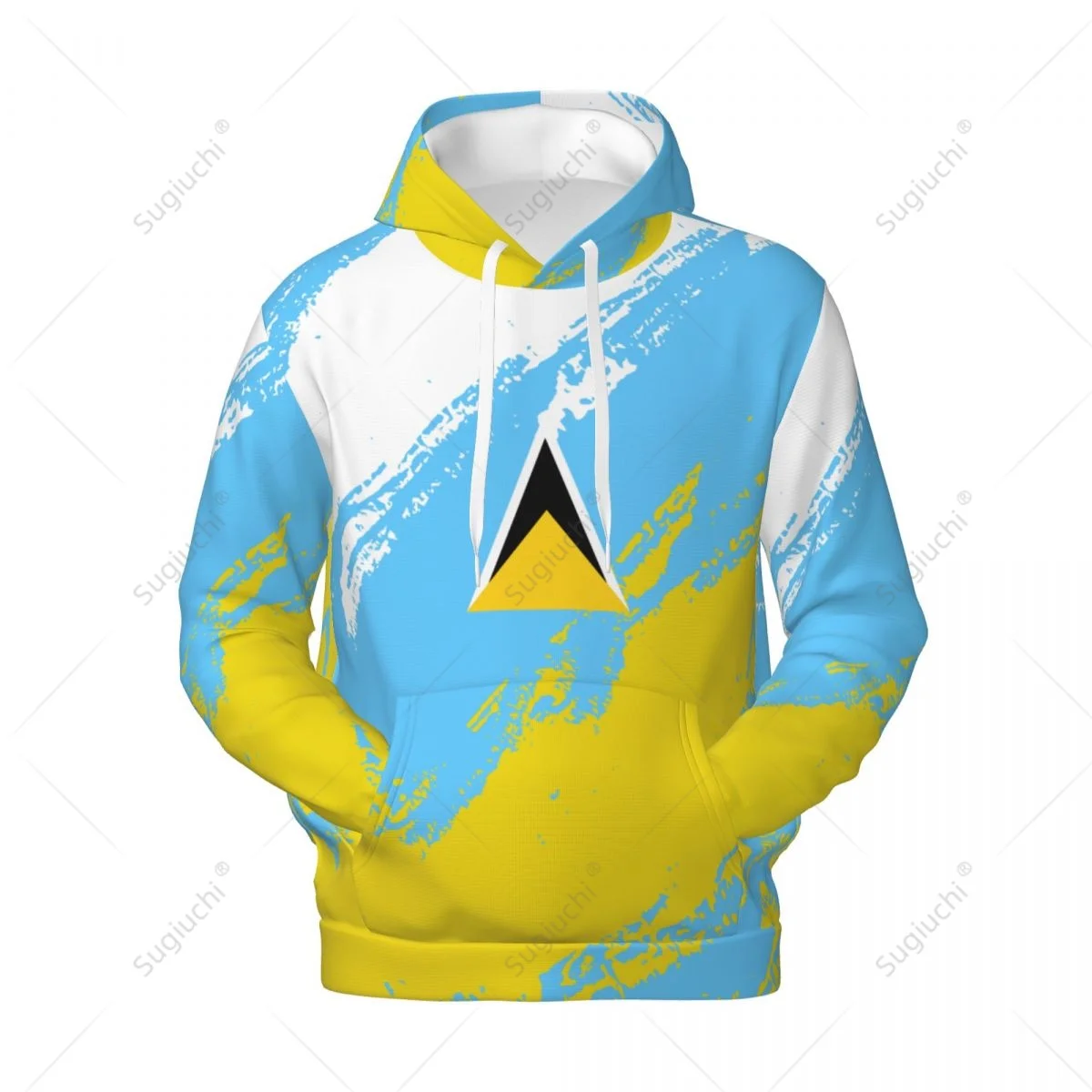 Unisex Saint Lucia Flag Color Hoodie 3D Men Women Harajuku Sweatshirt Pullover Hoodies Polyester Casual