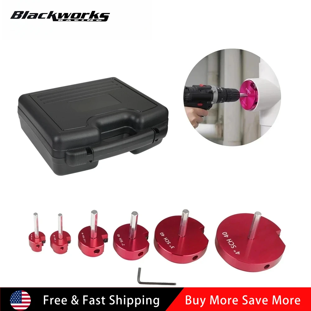 

6Pcs PPRK6 Plastic Pipe Fitting Reamer Set Fit Into Standard 1/2" Drills PVC Pipe Reamer Tool Contains PPR75/100/150/200/300/400