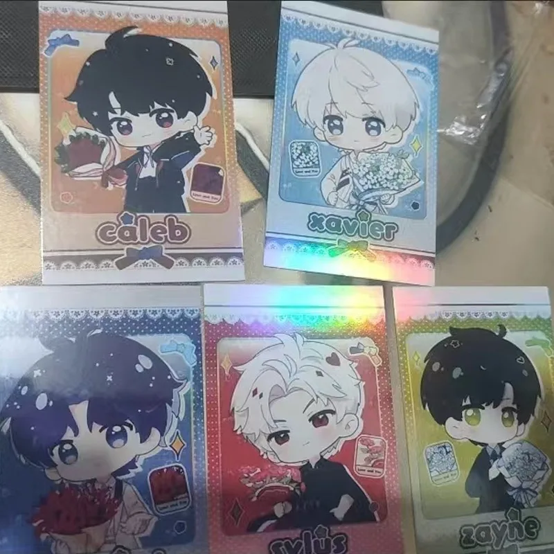 5Pcs/Pack Game Love and Deepspace Merch Fans Collection Character Laser Cards Xavier Zayne Rafayel ralayo Sylus Caleb Card Gift