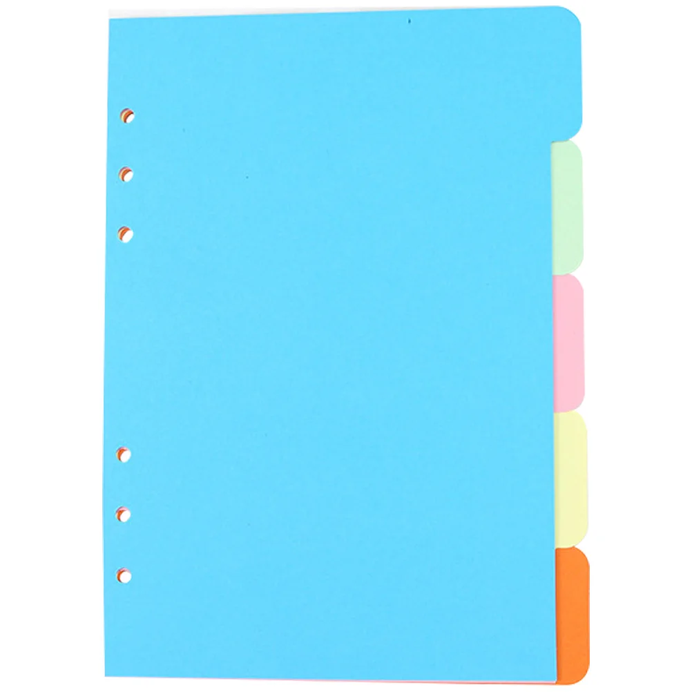 5 Pcs Index Cards Refill Paper ganizer Binder Binder Divider Divider School Notebook Loose Leaf Punched