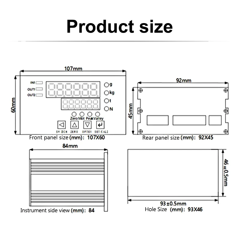 KV-4C Dual-row LED Display Scale Weighing Weigh Bridge Indicator For Digital Intelligent Display Instrument