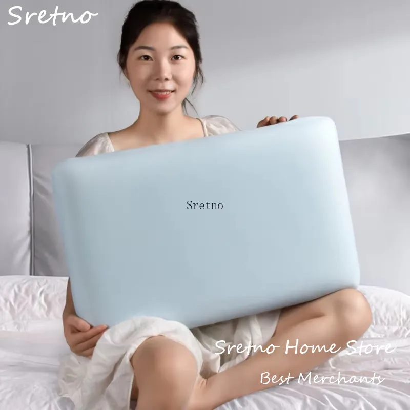

SRETNO Neck Pillow for Deep Sleeping Slow Rebound Soft Memory Cotton Body Pillow Classic Ice Silk Pillows almohadas para dormir