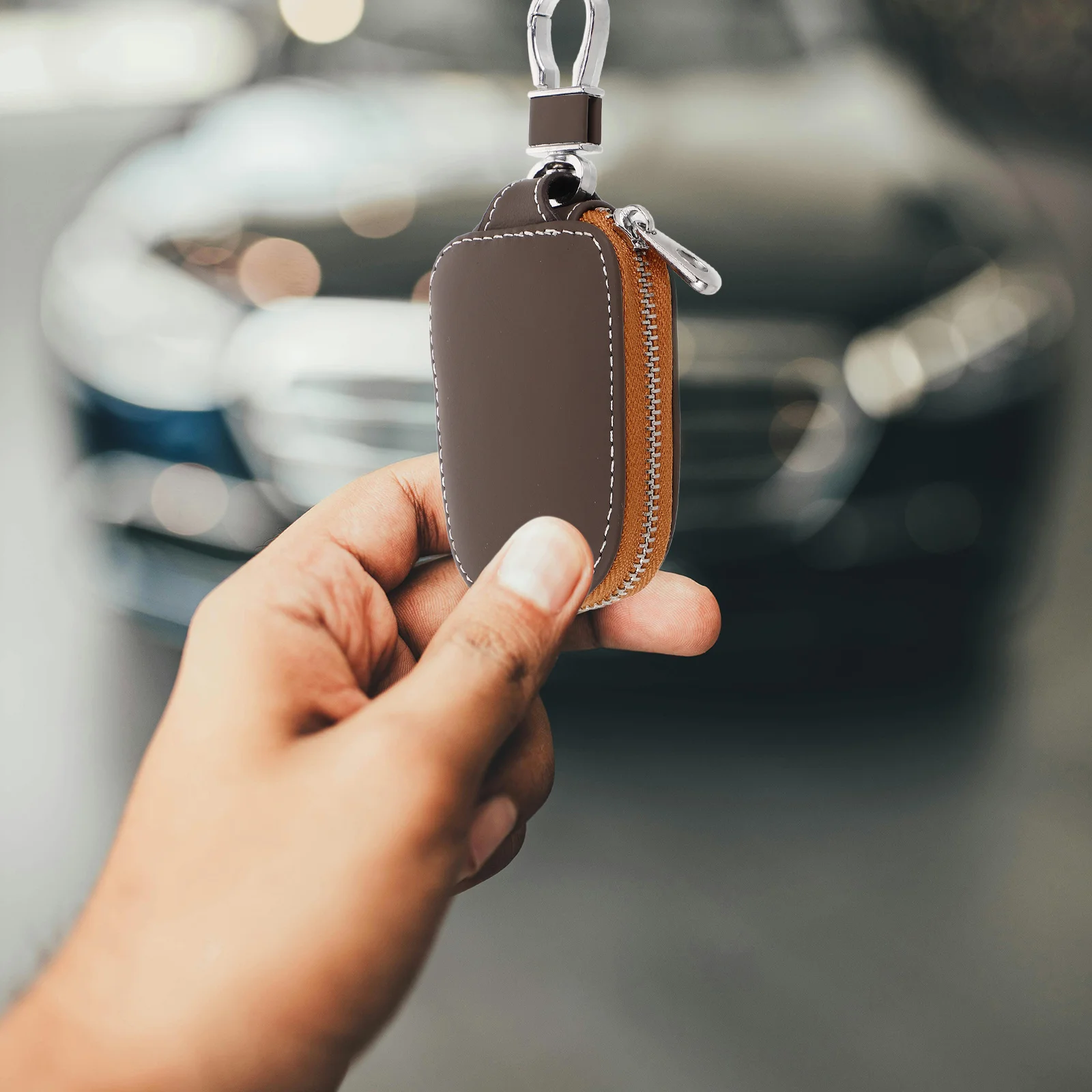

Pouch Genuine Car With Zipper Keys Small Case Fob Holder Automotive Key Cover Key Bag For Car Keys Keychain Bag